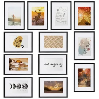 bomoe Bilderrahmen 12tlg Sunlight Schwarz