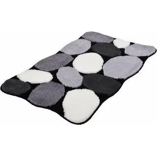 KLEINE WOLKE Badteppich Stone Schwarz 100 x 60 cm