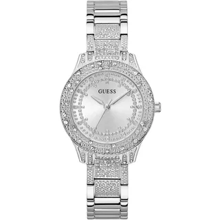 GUESS Damen-Uhr Shooting Star Silber 36mm mit Zirkonia - Edelstahlarmband & 1 bar Wasserschutz – GW0746L1