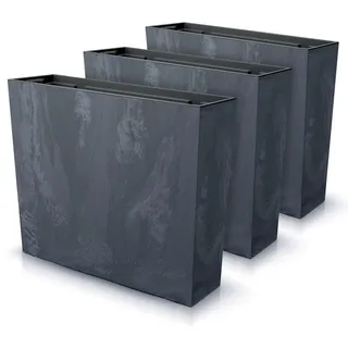 IMJ-Global - Blumentopf Gross Innen Plastik Beton-Effekt (58 x 18 x 49,8 cm - 44 Liter) Balkon Blumenkasten Zur Dekoration des Hauses oder für die Außenausstellung, Kräutertopf