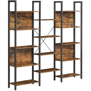 VASAGLE Bücherregal 24 x 158 x 166 cm Braun/Schwarz