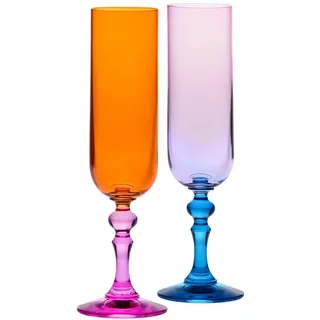 Krosno Farbige Sekt- und Prosecco-Gläser 0,22 l 2-tlg.