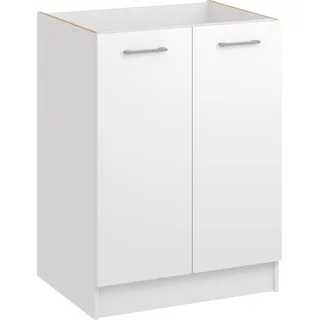 Roe Furniture | Küchenunterschrank 60 cm - Weiß - Mattweiß - Platzsparend und Vielseitig - Ohne Arbeitsplatte - Unterschränke Küche - D60
