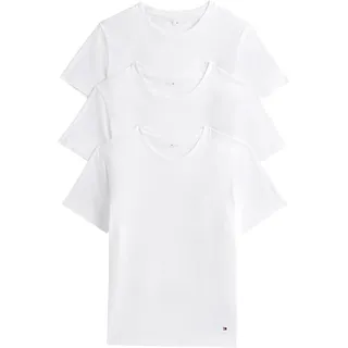 Tommy Hilfiger Herren 3er Pack T-Shirts Kurzarm Stretch Rundhalsausschnitt, Weiß (White/White/White), M