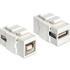 Bild von Keystone Modul USB-A 2.0 Buchse via USB-B 2.0 Buchse, weiß (86320)