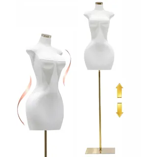 Schneiderpuppe Weiblich aus Polyvinylchlorid PVC, Schaufensterpuppe Damenbüste Höhenverstellbar155-195cm kleiderpuppe Büste Torso mit Stable Metall Base Mannequin für Shop, Atelier