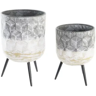 DKD Home Decor Pflanzkübel-Set, Metall, Estándar