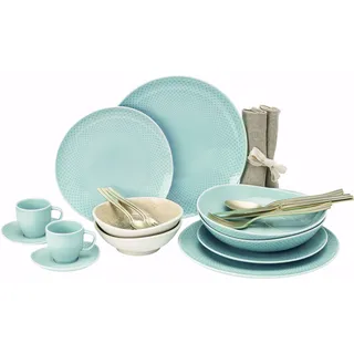 Rosenthal Junto Opal Green/Dune Kombiset Espresso 24tlg - Grün, Beige