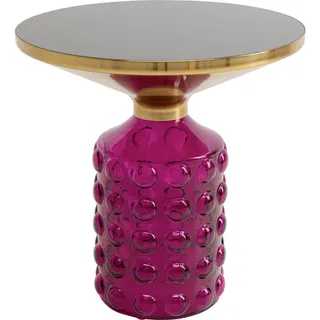 Kare-Design Beistelltisch , Lila, Goldfarben, Schwarz Hochglanz , Metall, Glas , rund , rund , 50x52x50 cm , Wohnzimmer, Wohnzimmertische, Beistelltische, Beistelltische Metall