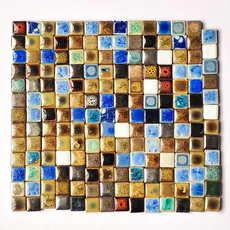 BTMIEY 500 g zufällige Keramik-Mosaikfliesen, DIY Kreative Keramik-Mosaikfliesen für DIY Bastelteller, Blumentöpfe, Vasen, Tassen, Mosaikzubehör (1,5 cm quadratisch)