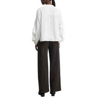 Lederimitathose COMMA, Damen, Gr. 38, N-Gr, braun (mulch braun), Velours, Obermaterial: 94% Polyester, 6% Elasthan, unifarben, lang, Hosen Lederimitathose, aus softem Velours, Wide Leg, High Rise