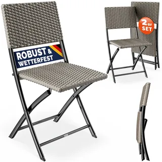 Polyrattan Klappstuhl Rom 2er-Set Creme