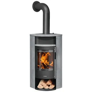 Oranier Polar Neo Eck Stahl Schwarz/Abdeckplatte Speckstein