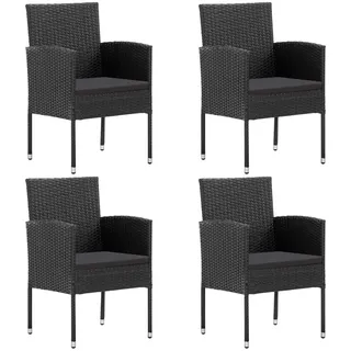 vidaXL Gartenstuhl 54,6 x 56 x 49 cm schwarz 4 St.