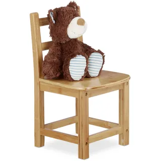 Relaxdays Kinderstuhl RUSTICO 28,5 x 50 x 28 cm Holz lackiert natur