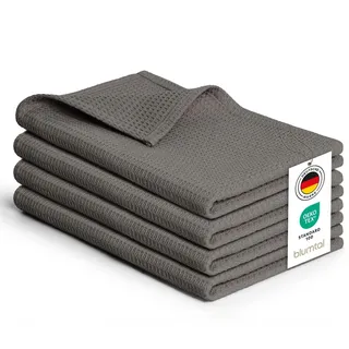 Blumtal Blumtal® Geschirrtücher 50x70 cm - 4er Set aus 100% Baumwolle - Waschbar bei 60 °C - Grau