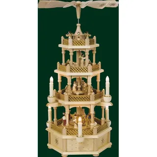 TOP Tischpyramide Christi Geburt Natur Elektrisch pyramide 3 Stöckig NEU 16714