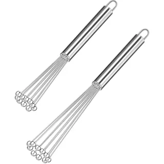 2 Stück Edelstahl Kugeln Küche Schneebesen Set Edelstahl Ball Schneebesen Set für Kochen, Mischen, Schlagen