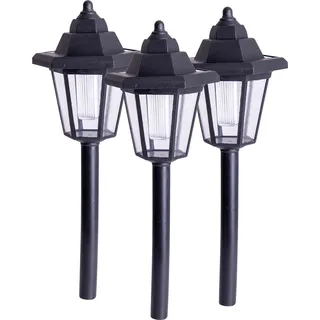 Solarleuchte Garten 3er Set Laterne Solarlampe Außen Außenleuchte Solar 5262703 - Schwarz