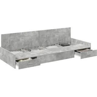 vidaXL Bettrahmen mit Kopfteil Beton Grau 80 x 200 cm Holzwerkstoff - Grau