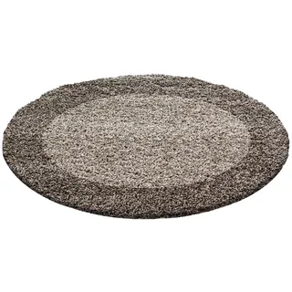 Ayyildiz Hochflorteppich »Life Taupe Ø ca. 120cm