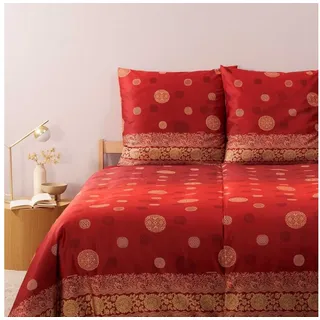 BASSETTI PALLAVICINO Satin Rot 200 x 200 cm + 80 x 80 cm