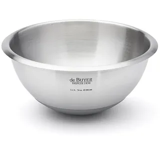 De Buyer - Runde Schlagschüssel aus Edelstahl mit Silikonboden - Durchmesser 20 cm - 3373.20, Silber