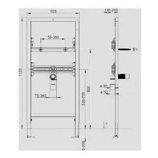 Waschtisch-Element INEO Einlocharmaturen 1120/525
