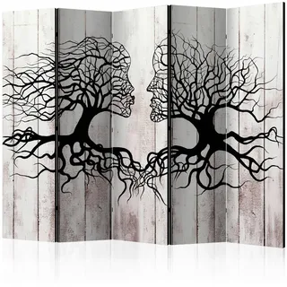 artgeist Paravent doppeltseitig , Schwarz, Greige , Holz, Textil , Kiefer , massiv , Abstraktes , 225x172x3 cm , Motiv auf Vorder- und Rückseite , Wohnzimmer, Raumteiler, Paravents