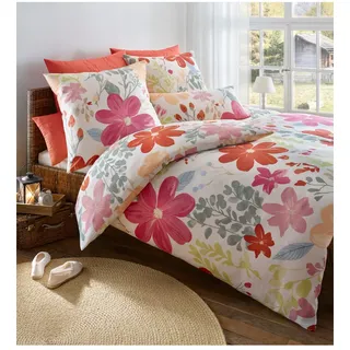 heine home Bettwäsche 2 Stk., weiß, fuchsia, bedruckt