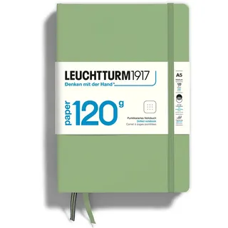 Leuchtturm1917 363537 Notizbuch 120g/m2 Paper Edition, Hardcover, (A5), Salbei, dotted