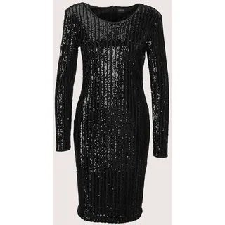 Sommerkleid MADELEINE "Etuikleid Glamouröses Pailettenkleid mit Rundhalsausschnitt", Damen, Gr. 40, N-Gr, schwarz, Obermaterial: 96% Polyester PES. 4% Elasthan EL., Modern, Kleider Sommerkleid, Raffinierte Schnittführung