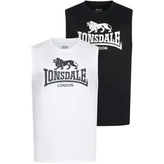 Tanktop LONSDALE "ROLLESTON", Herren, Gr. 5XL, schwarz-weiß (schwarz, weiß), Obermaterial: 100% Baumwolle, Tops Tanktop