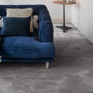 Andiamo Teppichboden "Levin, Velours, Gesamthöhe 10 mm, Luxusklasse LC2" rechteckig Uni Farben, Breite 400 cm oder 500 cm, weiche Qualität, anthrazit