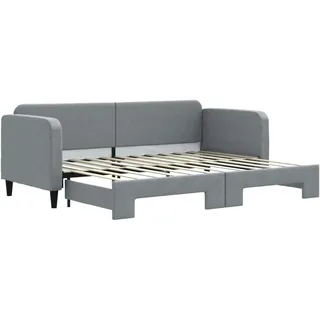 vidaXL Tagesbett Ausziehbar Hellgrau 80x200 cm Stoff - Grau