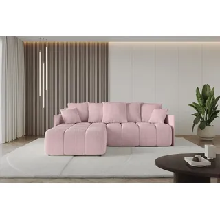 altdecor Ecksofa LONLI-L Cord 2-Sitzer Rosa