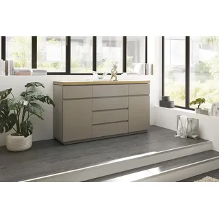 Sideboard >PALAMOS< in holzfarben/grau, HWP - 150x86x40cm (BxHxT)