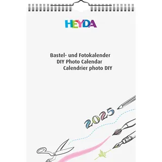 Heyda Bastel- und Fotokalender jahresgebunden (2025), 1 Blatt = 1 Monat, A4, weiß
