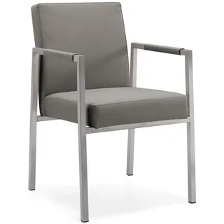 Sessel Ned Edelstahl - Sunbrella Natte grau