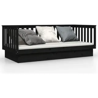 vidaXL Tagesbett Schwarz 100x200 cm Massivholz Kiefer - Schwarz