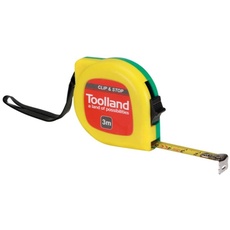 Toolland Praktisches Maßband, mit Clip und Sperrknopf, 3 m