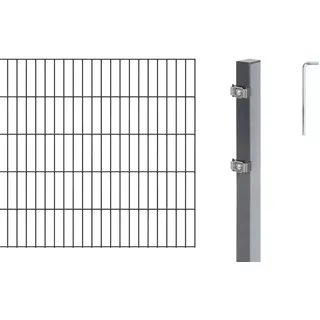 GAH Alberts Doppelstabmattenzaun 400 x 200 cm Anthrazit