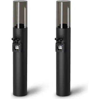 SSC-LUXon Außenleuchte Edelstahl Höhe 50 cm inkl. E27 Steckdose schwarz