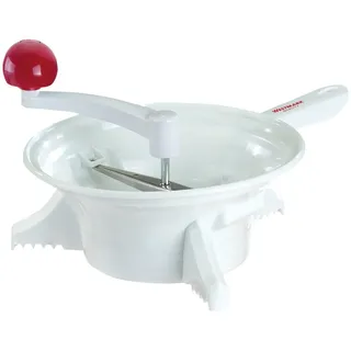 Westmark Passiermaschine – Ø23 cm, Passieren&Pürieren, Edelstahl/Kunststoff | Hochwertiger Kunststoff und rostfreier Edelstahl, Weiß/Rot, 11962260