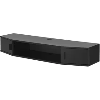 [en.casa] Tørring TV-Wandregal 110x17,5x30 cm Schwarz Spanplatte