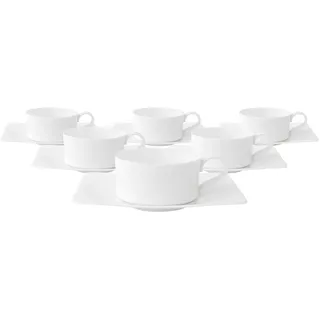 Villeroy & Boch Tasse »Teetassen mit Untertassen Modern Grace 150 ml 6er Set weiß«, weiß