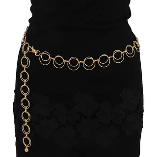 Milakoo Double Ring Link Chain Taillengürtel für Frauen Gold Chains Boho Mode Zubehör für Kleid