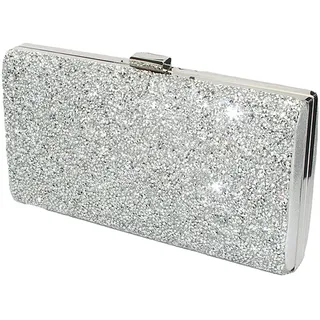 Covelin Women's Handbag Envelope Rhinestone Evening Clutch Bag Hot Silver