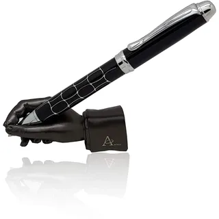 ACELY Executive Handform Stifthalter Metall Kunst Handwerk Briefbeschwerer für Desktop Organizer Stift Display Ständer Dekoration (Satin Schwarz)