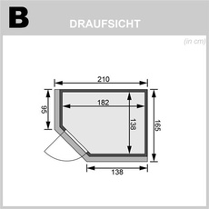 Bild von Sauna Carin Eckeinstieg, ohne Zubehör 210*165*202 cm 196*151*198 cm